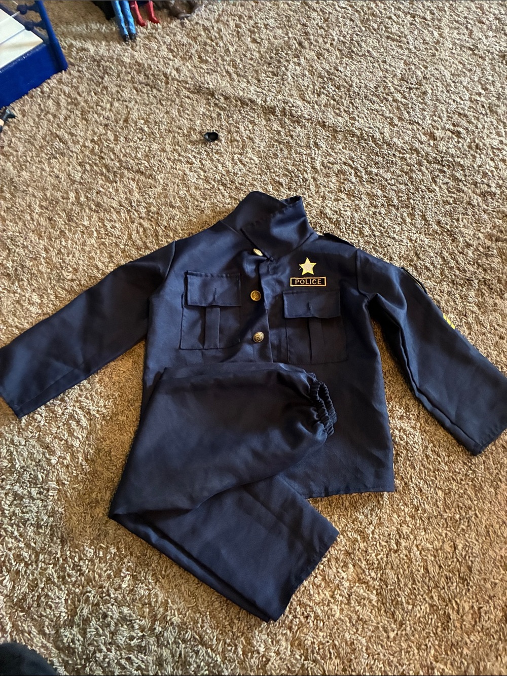 Kids Navy Police Costume Jacket and Pants